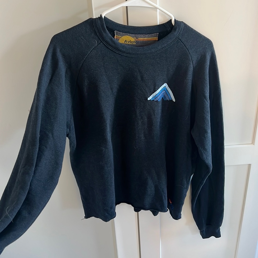 Women’s medium Aviator Nation crewneck sweatshirt. Unfinished hemline.